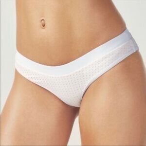 Fabletics Valentina cherry bikini bottom women's laser cutout size s small white